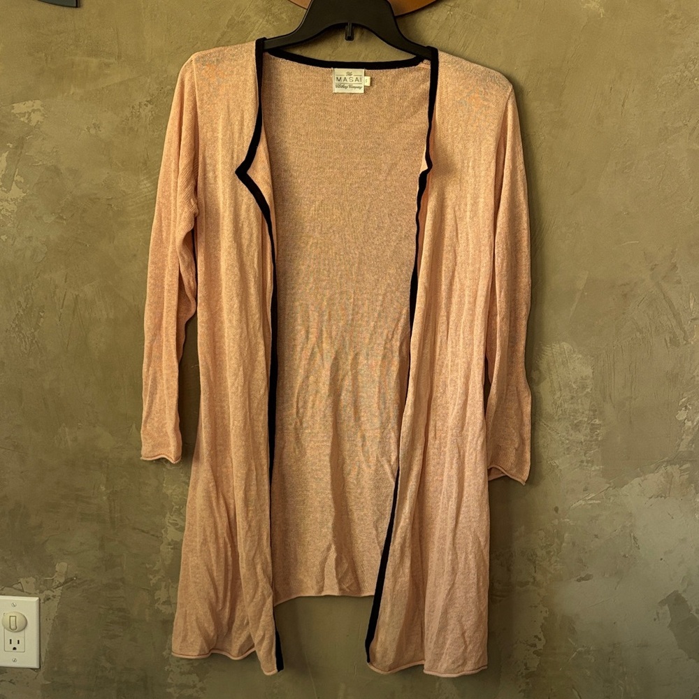 Masai Peach Cardigan with Black Trim